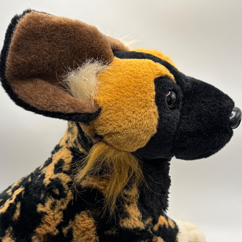 Wild Republic African Wild Dog Plush Kids 12 Inch Brown Black Spotted Animal - Picture 4 of 9